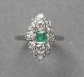 Edwardian Emerald And Diamond Engagement Ring.
